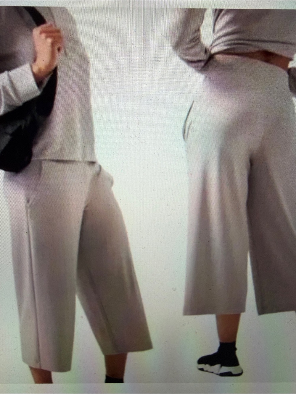 NWT Athleta sz L Seasoft Wide Crop Athleisure pants - so soft - iced lilac